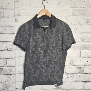 Hugo Boss Slim Fit Polo Shirt Gray Black Men’s Medium